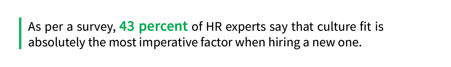 Culture fit is the most imperative factor while hiring