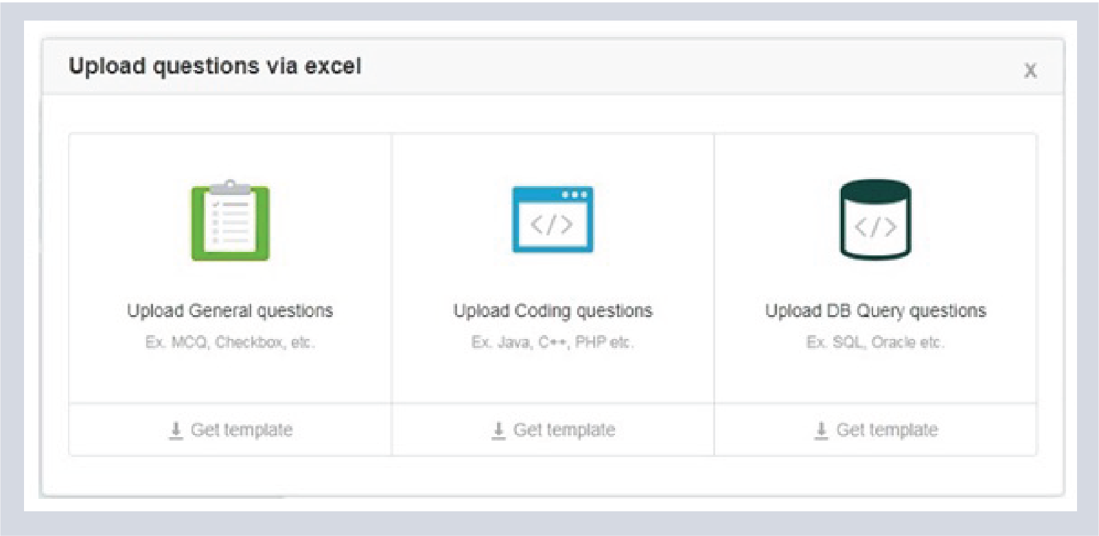 Uploading questions on an online test platform